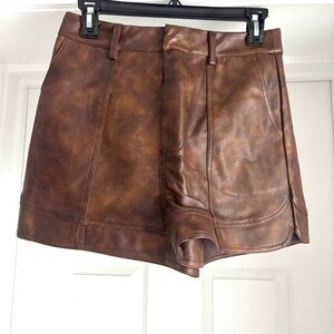 NWT Love Riche High Waist Brown Leather Shorts